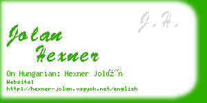 jolan hexner business card